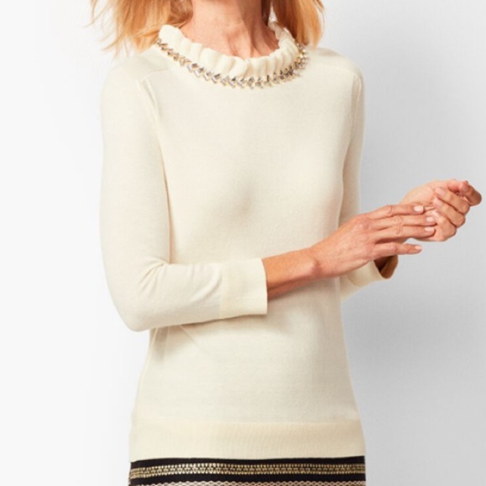 NWT Embellished Cream PLUS sweater from Talbots